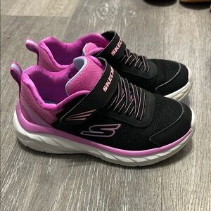 Skechers Kids Black and Pink Sneakers
